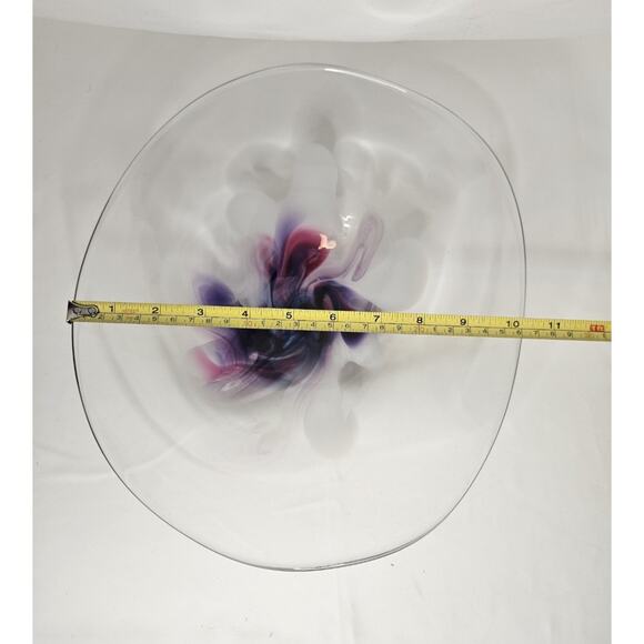 Vintage Signed Studio Art Glass Bowl Mid Century Modern Studio Clear BSQ 310 Art - Picture 6 of 10